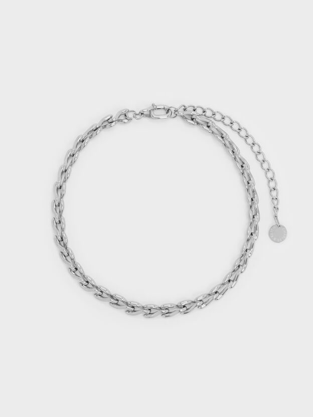 Kris Chain-Link Choker Necklace, Silver, hi-res