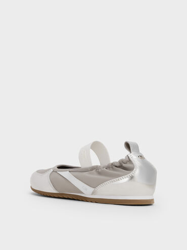 Jace Metallic Leather Mary Jane Sneakers, Silver, hi-res