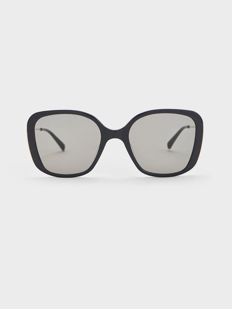 Renee Butterfly Sunglasses, Black, hi-res