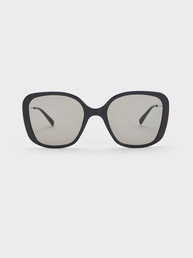 Renee Butterfly Sunglasses, Black, hi-res