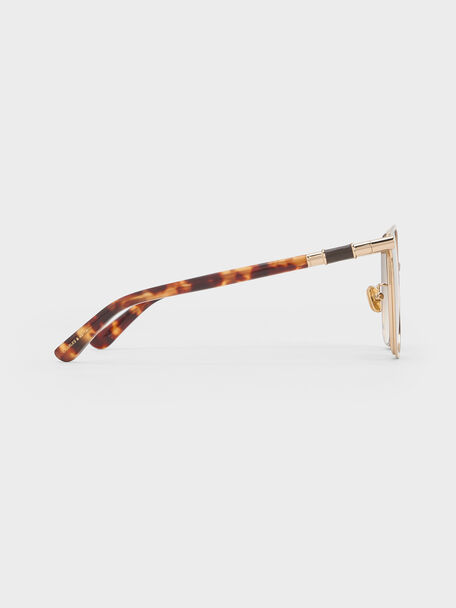 Ophelia Square Sunglasses, Brown, hi-res