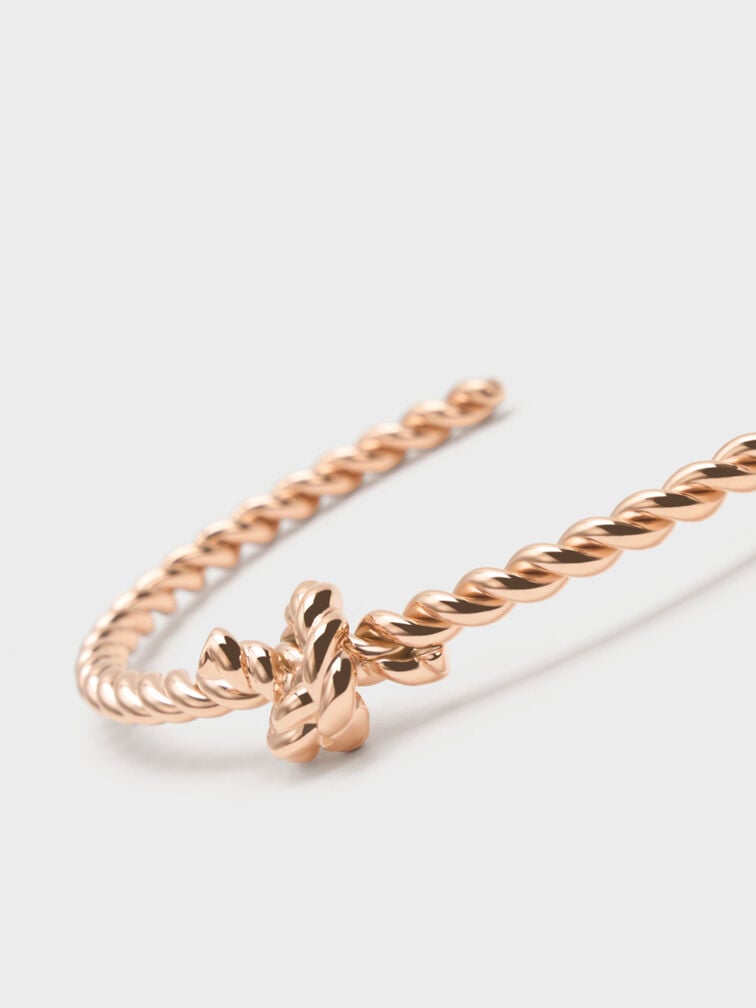 Sable Rope-Knot Cuff Bangle, Rose Gold, hi-res