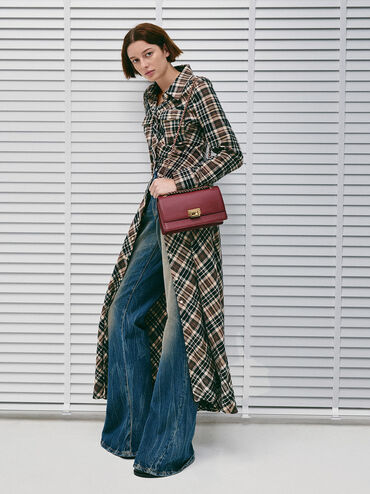 Everline Braided-Strap Shoulder Bag, Burgundy, hi-res