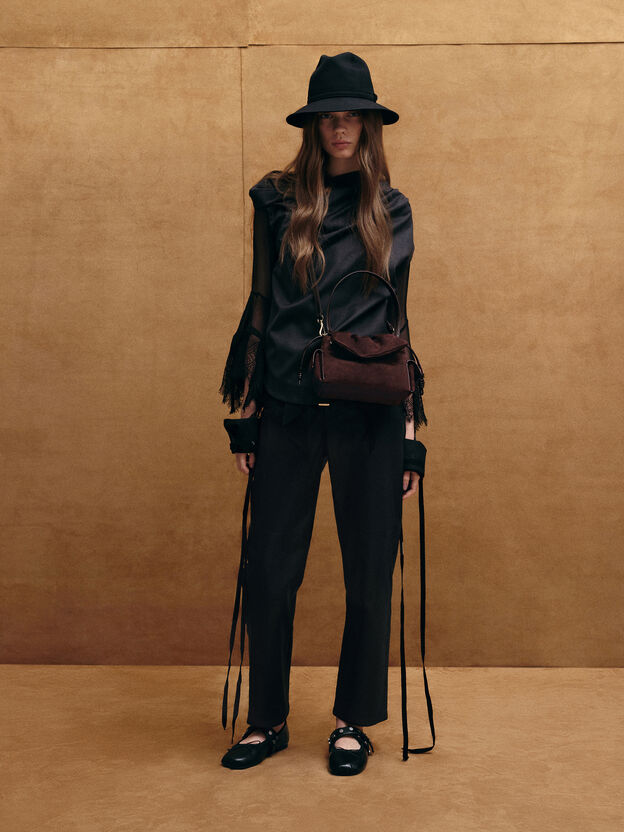Khai Ruched Top Handle Bag, Espresso Brown, hi-res