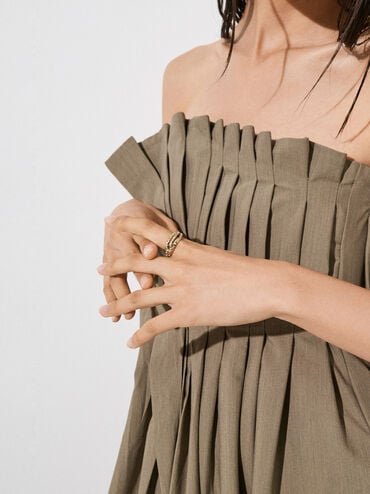 Aine Crystal Sculptural Ring, Gold, hi-res