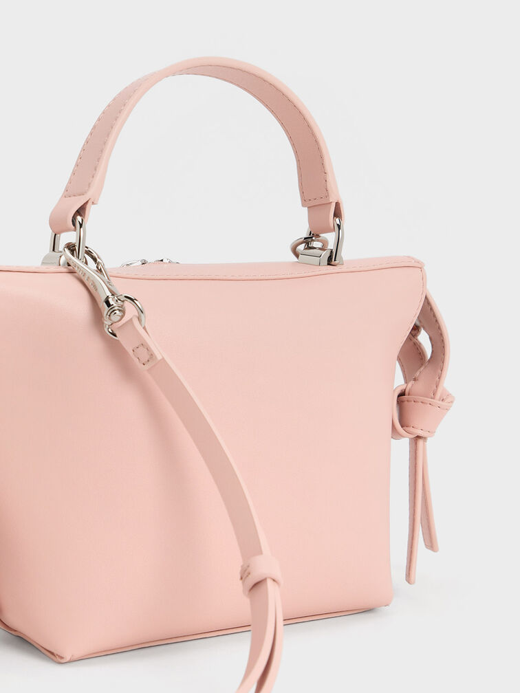 Aurelie Knotted Top Handle Bag, Pink, hi-res