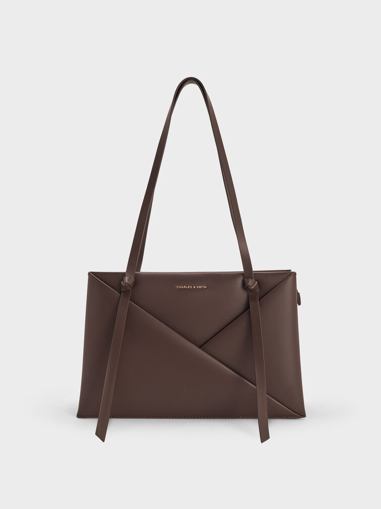 Midori Geometric Tote Bag, Espresso Brown, hi-res