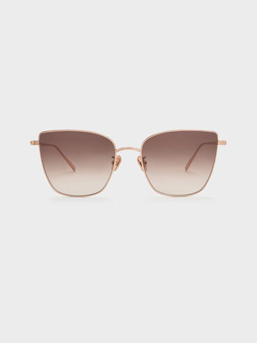 Livonia Crystal Square Sunglasses, Rose Gold, hi-res