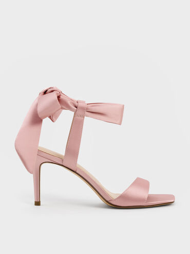 Eliana Satin Tie-Around Heeled Sandals, Pink, hi-res