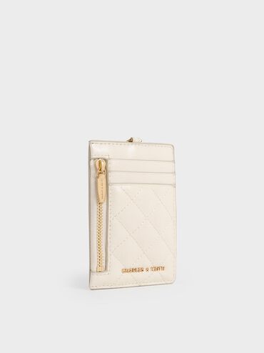 Wisteria Quilted Braided-Strap Card Holder, Cream, hi-res