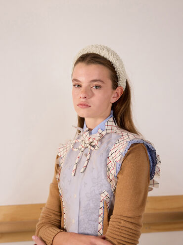 Furry Headband, Chalk, hi-res