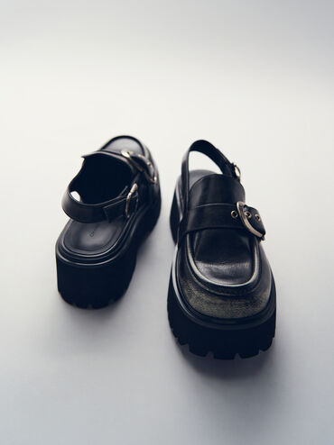 Eliot Platform Slingback Loafers, Grey, hi-res