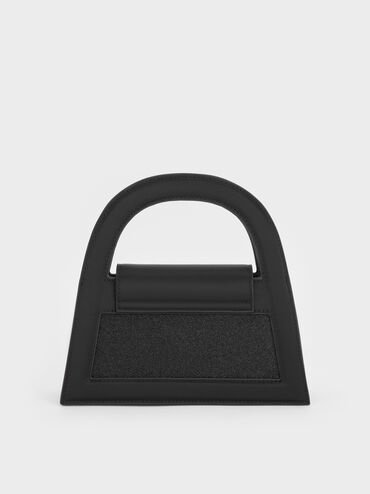 Este Glittered Top Handle Bag, Noir, hi-res