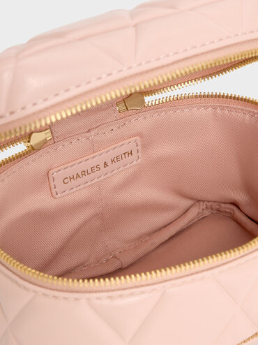Arwen Quilted Top Handle Vanity Bag, Light Pink, hi-res