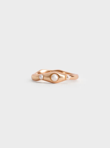 Corrine Pearl Sculptural Ring, Rose Gold, hi-res