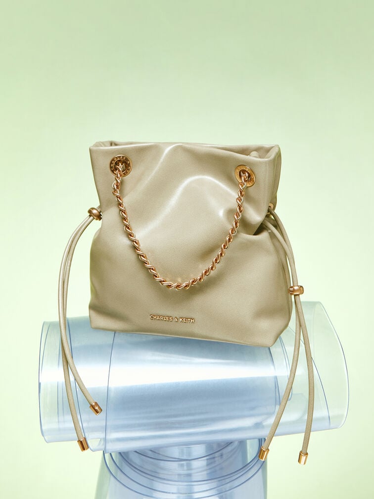 Arya Braided-Chain Crossbody Bag, Pale Olive, hi-res