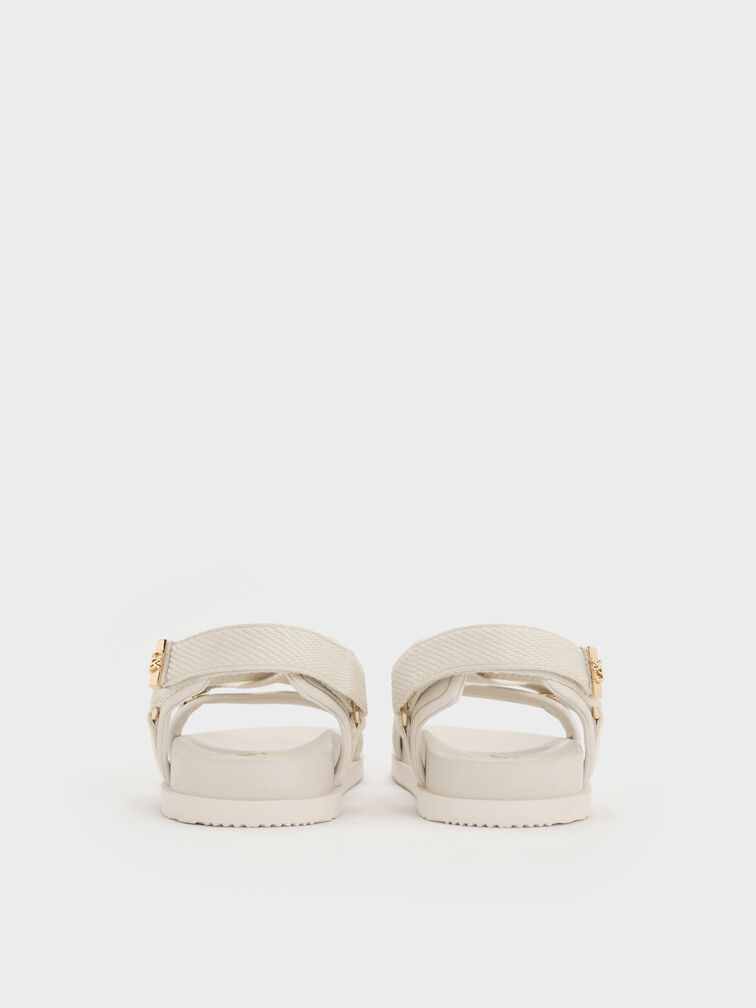 Granta Leather & Fabric Crossover Sports Sandals, White, hi-res