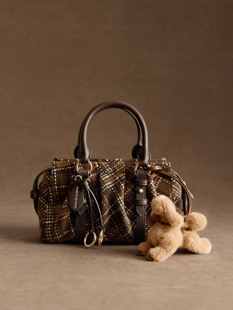 Britton Checkered Top Handle Tote Bag, Multi, hi-res