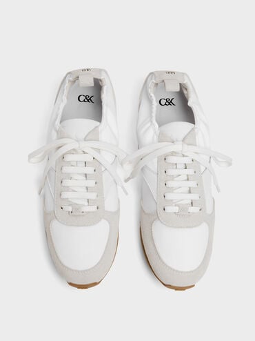 Jace Recycled Leather Sneakers, White, hi-res