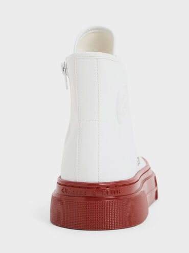 Kay Two-Tone High-Top Sneakers, Red, hi-res