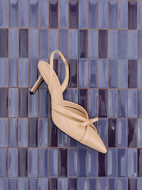 Kaleen Patent Slingback Stilettos, Nude, hi-res