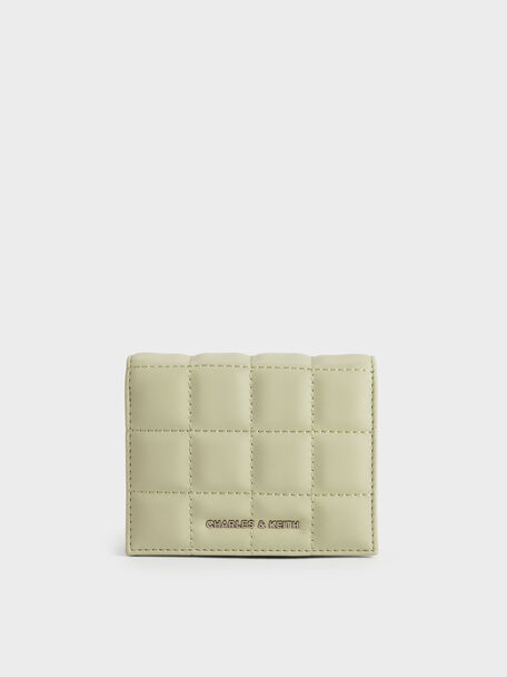Cassia Quilted Wallet On Chain, Pale Sage, hi-res