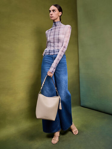 Beryl Bucket Bag, Taupe, hi-res