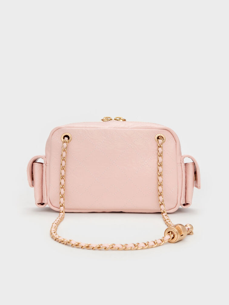 Duo Quilted Crossbody Bag, Soft Pink, hi-res