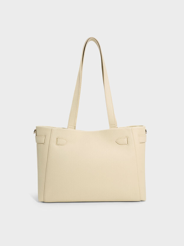 Dinora Belted Tote Bag, Chalk, hi-res