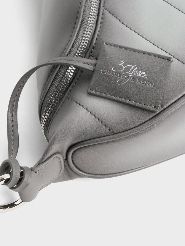 Philomena Half-Moon Crossbody Bag, Grey, hi-res