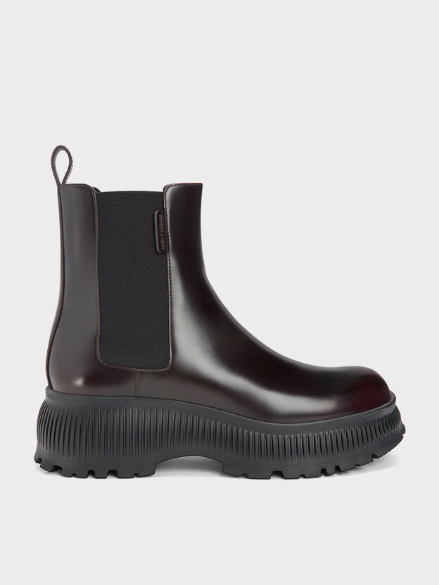 Darra Ridged-Sole Ankle Boots, Burgundy, hi-res