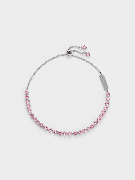 Paige Crystal Tennis Bracelet, Pink, hi-res