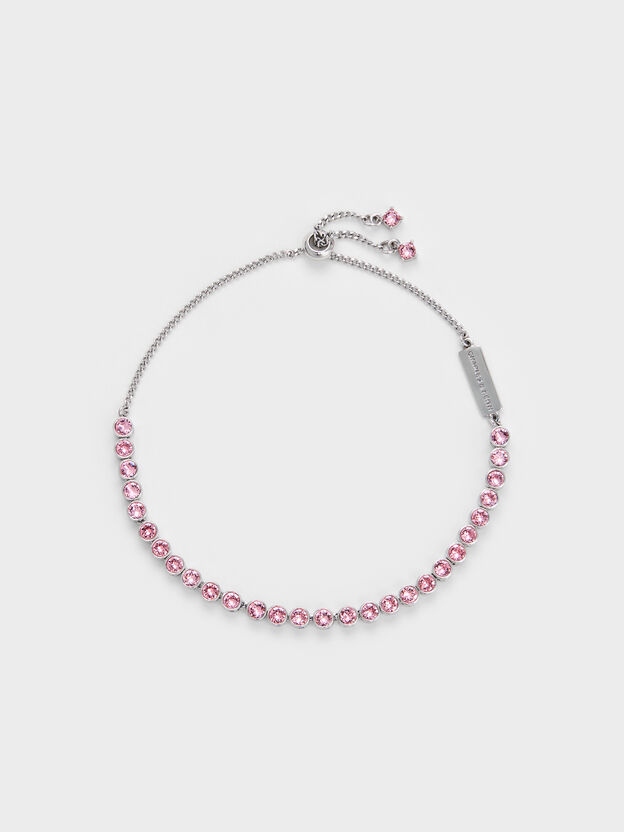 Paige Crystal Tennis Bracelet, Pink, hi-res