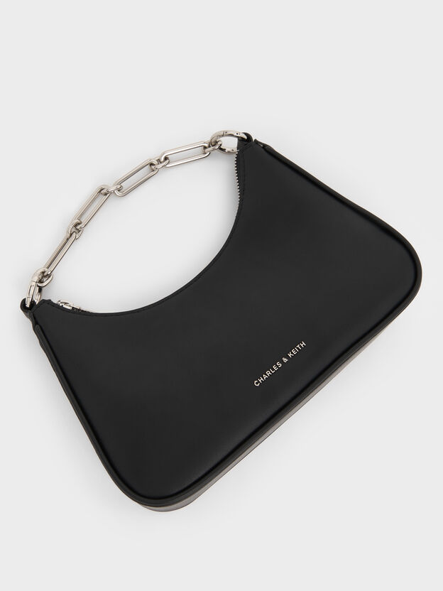 Lane Chain-Strap Shoulder Bag, Noir, hi-res