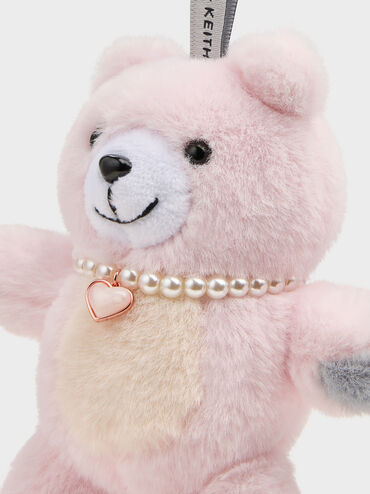 Dodie Heart-Necklace Pink Bear Charm, Multi, hi-res