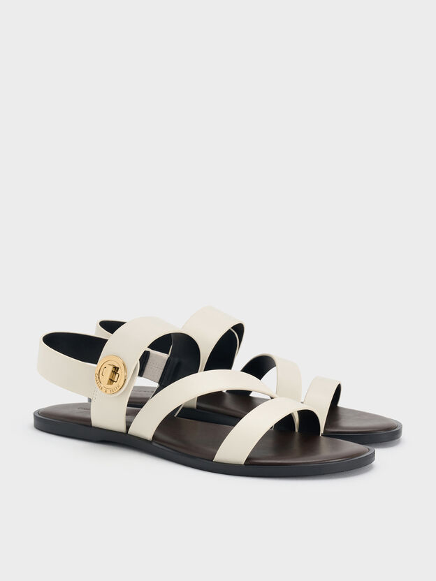 Yara Strappy Sandals, White, hi-res