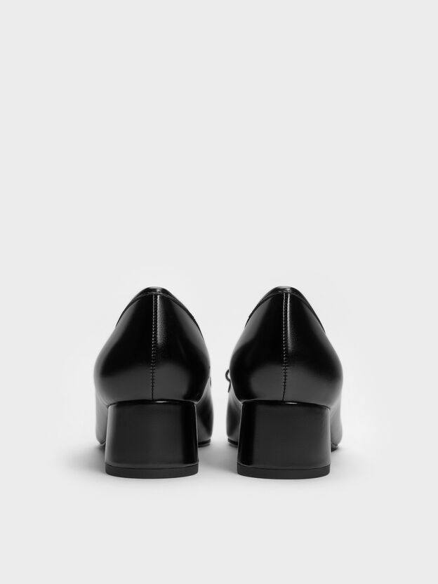 Bow Square-Toe Pumps, Black, hi-res