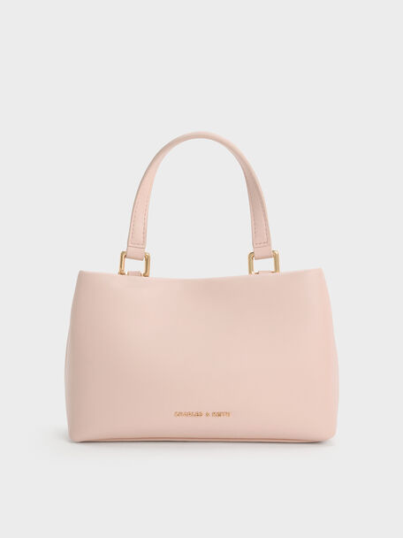 Halsey Ruched Top Handle Bag, Soft Pink, hi-res