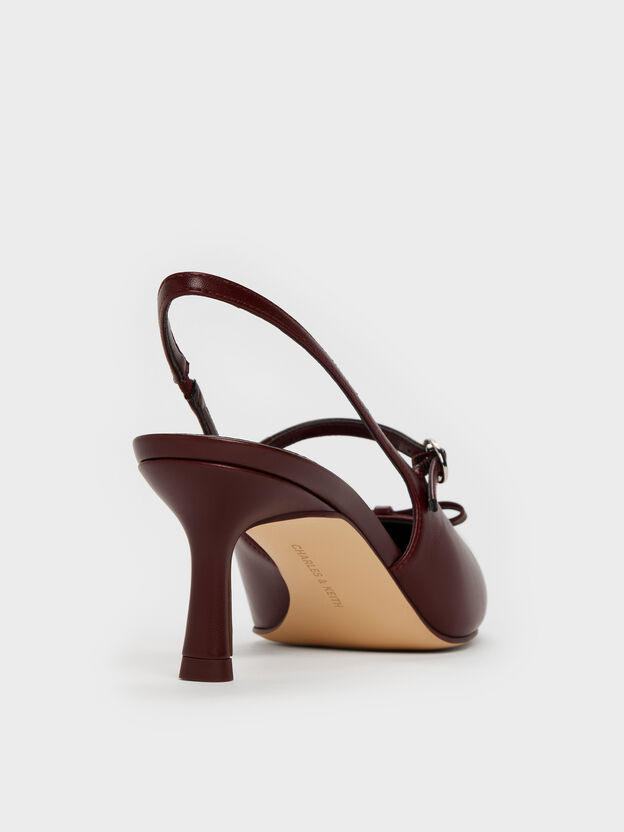 Sonali Bow Slingback Pumps, Burgundy, hi-res