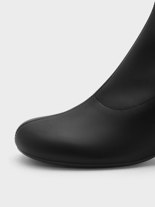 Belted Block-Heel Ankle Boots, Black, hi-res