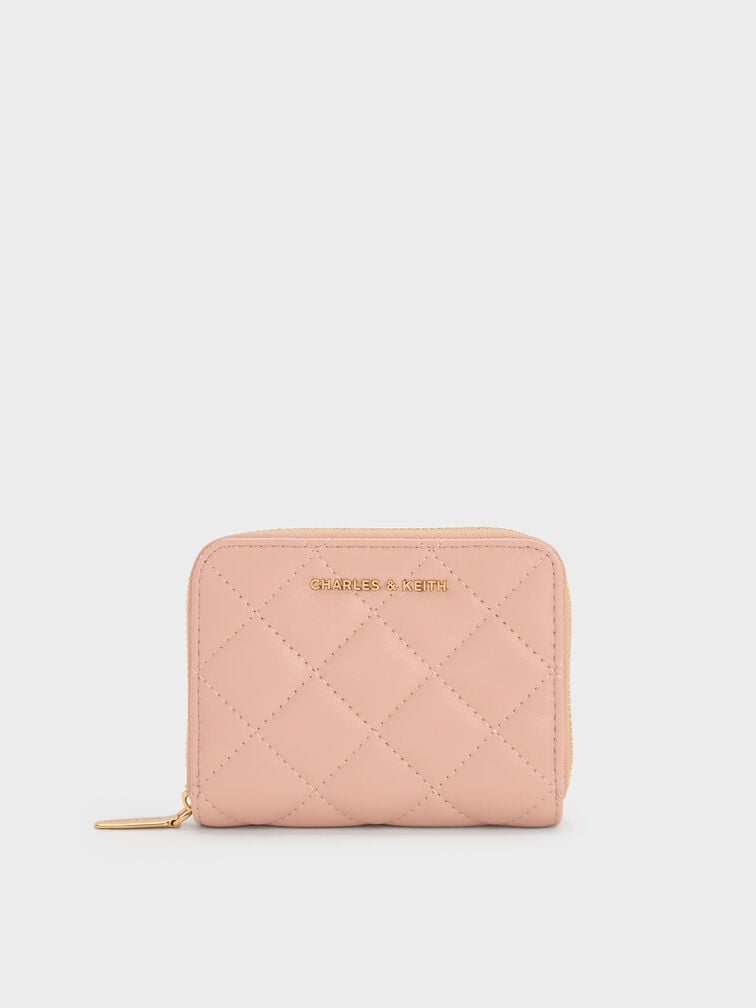 Alva Quilted Zip-Around Wallet, Light Pink, hi-res