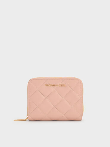 Alva Quilted Zip-Around Wallet, Light Pink, hi-res