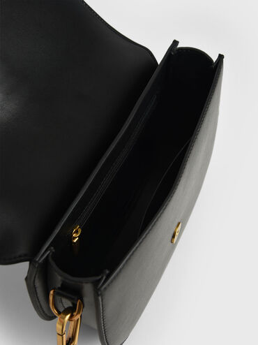 Gabine Saddle Bag, Black, hi-res