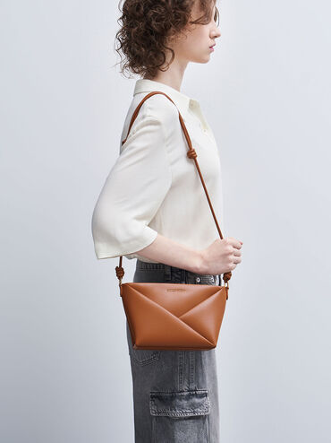 Midori Geometric Crossbody Bag, Tan, hi-res
