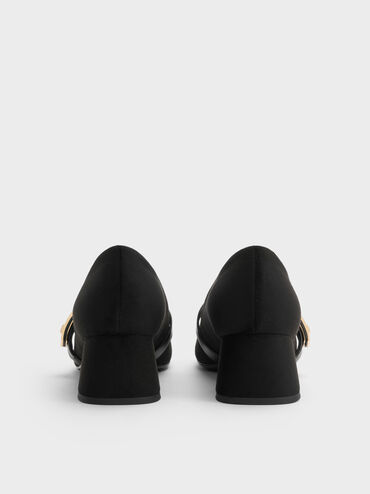 Lando Faux Suede Mary Jane Pumps, Black2, hi-res