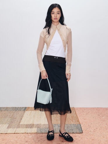 Duo Quilted Chain Bucket Bag, Sea Salt Blue, hi-res