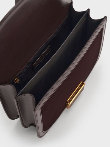 Charlot Recycled Suede Bag, Espresso Brown, hi-res