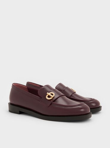 Marley Metallic-Accent Loafers, Burgundy, hi-res