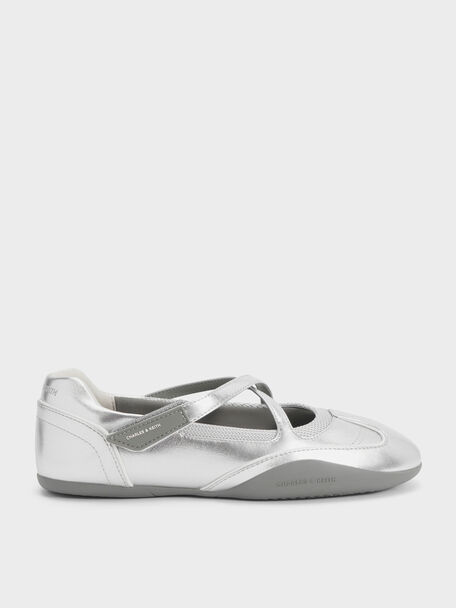 Mika Crossover Mary Jane Sneakers, Silver, hi-res