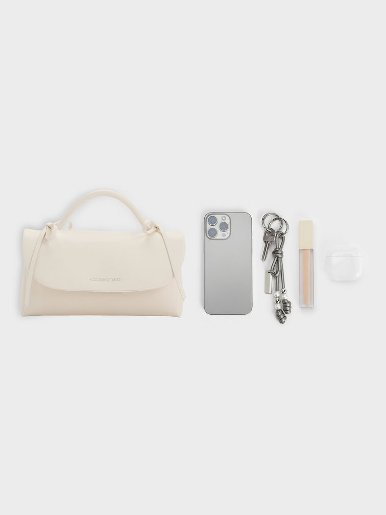 Hazel Bow Wallet On Chain, Cream, hi-res